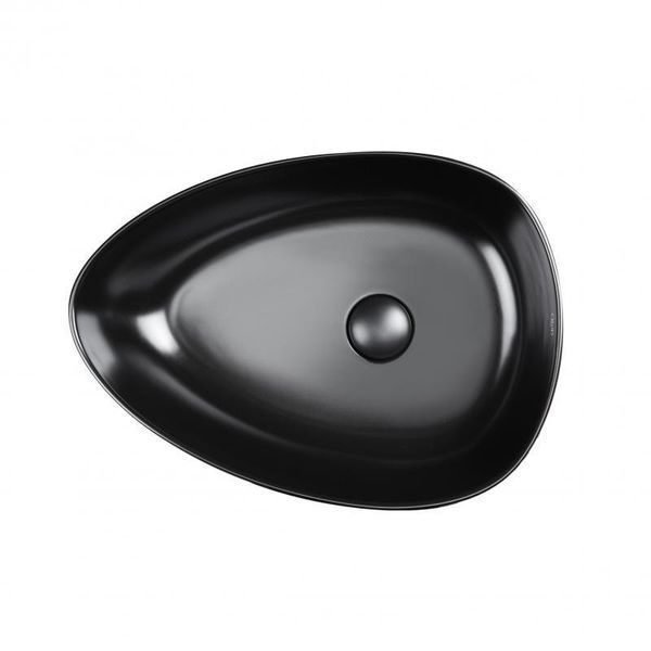 Раковина-чаша Qtap Leo 400x350x160 Matt black с донным клапаном QT1111A053MB SD00045940 фото