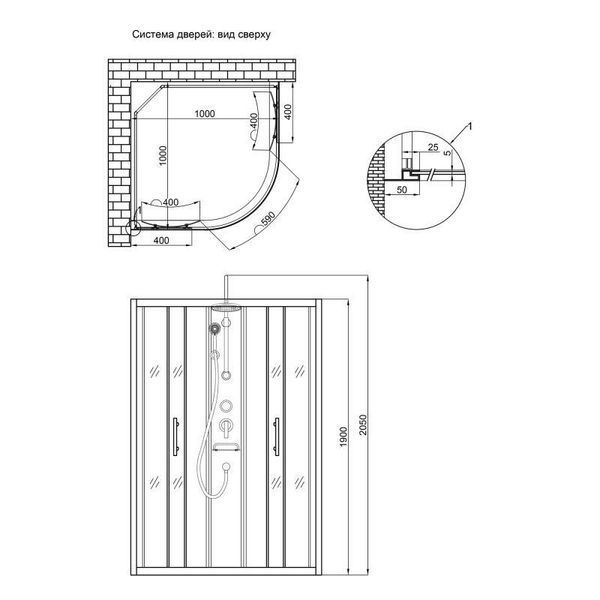 Душевой бокс Lidz Majatek SB100x100.BLA.LOW.TR, стекло прозрачное 5 мм без поддона SD00047573 фото