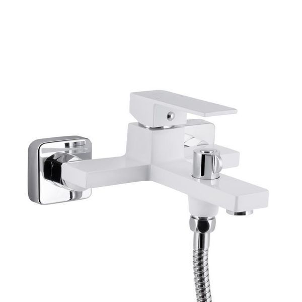 Змішувач для ванни Qtap Gemini (з душовим гарнітуром) QTGEM259CRW45683 Chrome/White 2342793052 фото