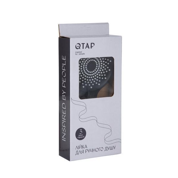 Лійка для ручного душу Qtap Rucni 120 мм округла QTRUC125BLM45776 Black Matt SD00051900 фото