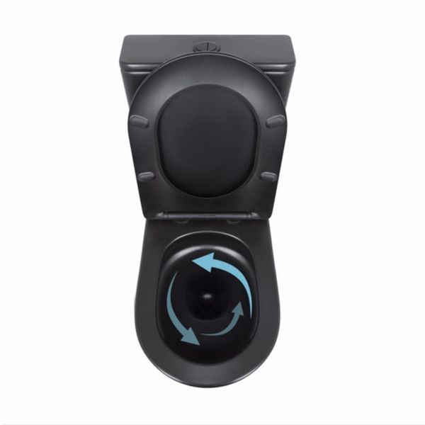 Унітаз підлоговий Qtap Scorpio Ultra Quiet безобідковий з сидінням Soft-close MATT BLACK QT14226088AMB 2485615989 фото