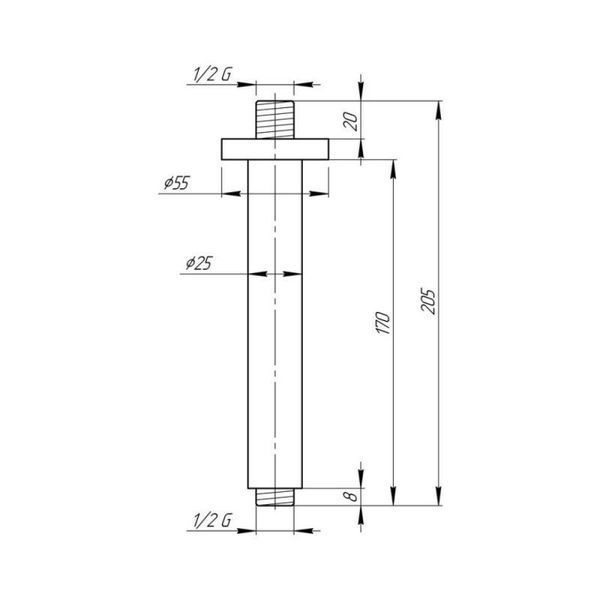 Кронштейн для верхнего душа Qtap 0012 CRM SD00005917 фото