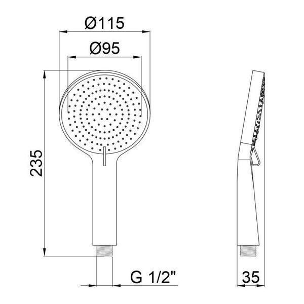 Лейка для ручного душа Qtap Rucni A116O3PBB SD00041905 фото