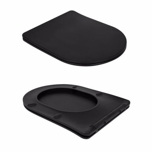 Унітаз підлоговий Qtap Scorpio Ultra Quiet безобідковий з сидінням Soft-close MATT BLACK QT14226088AMB 2485615989 фото
